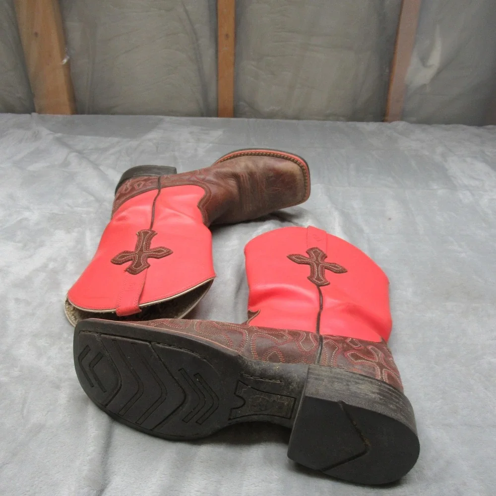 Ariat Womens‎ Crossroads Boots 6.5B Pink Leather Western Cowboy Riding Pull-On - Picture 4 of 11